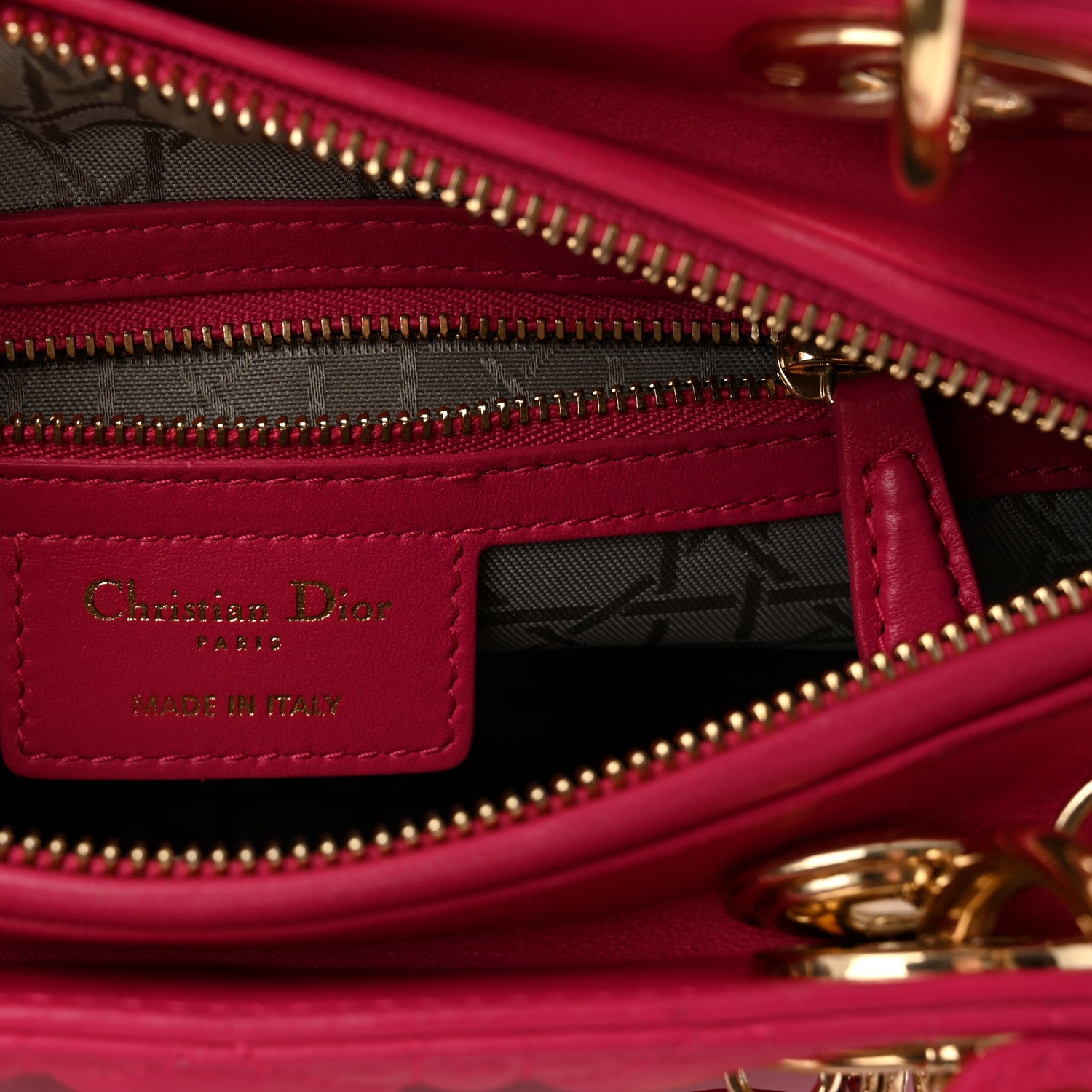Christian Dior Lambskin Cannage Medium Lady Dior Fuchsia 6 of 12