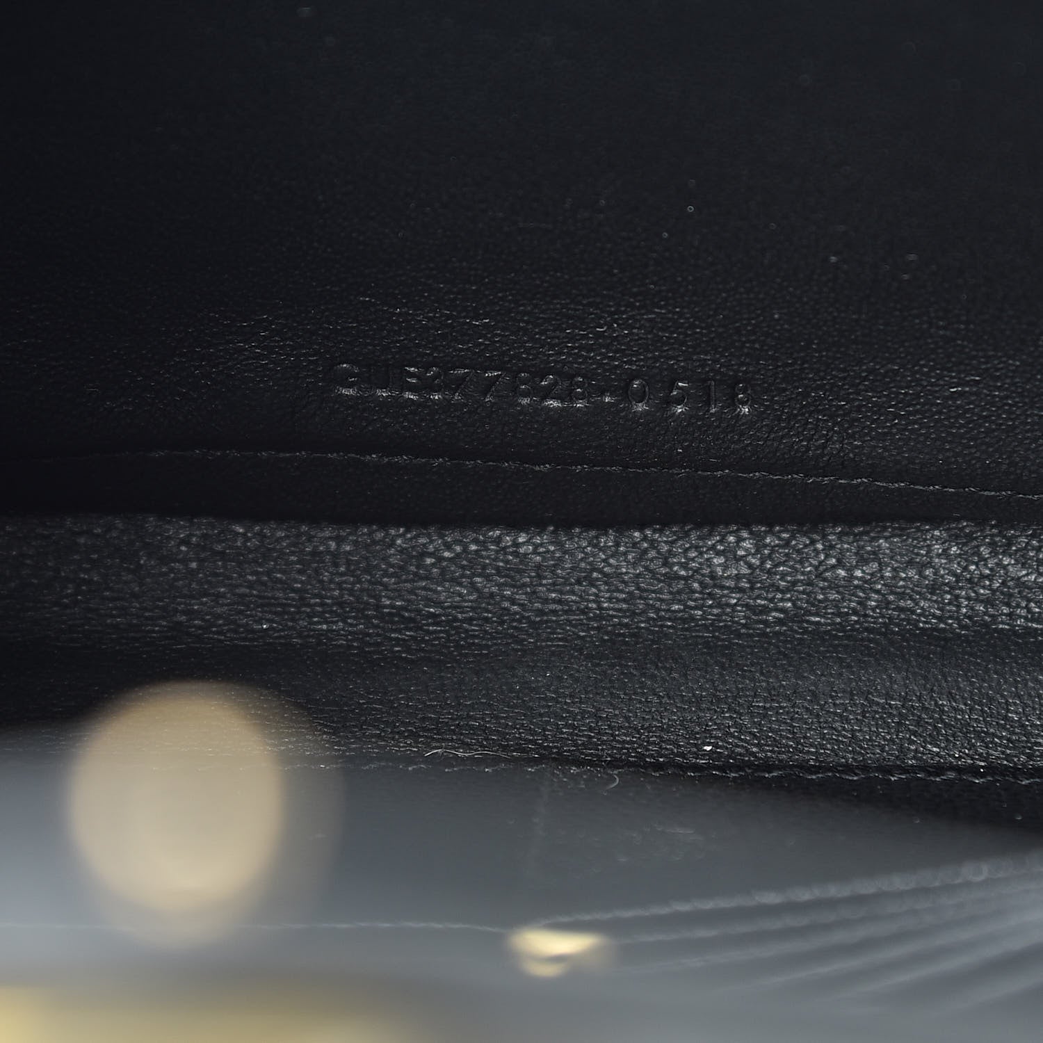Saint Laurent Grain De Poudre Matelasse Chevron Monogram Chain Wallet Black 7 of 12