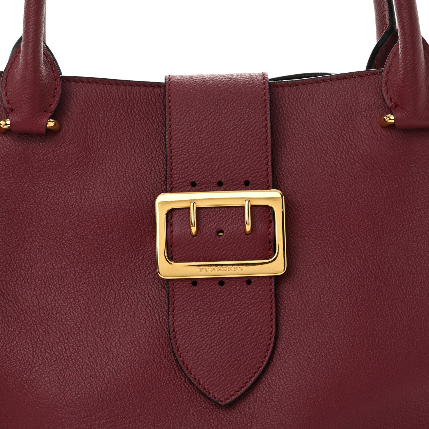 Burberry Soft Grain Medium Buckle Tote Dark Plum 7 of 11