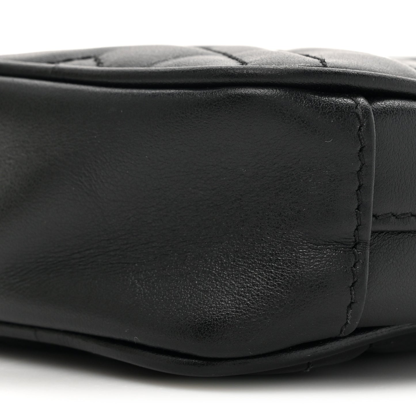 Calfskin Matelasse Mini GG Marmont Crossbody Bag Black