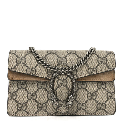 Gucci GG Supreme Monogram Super Mini Dionysus Shoulder Bag Taupe 1 of 10