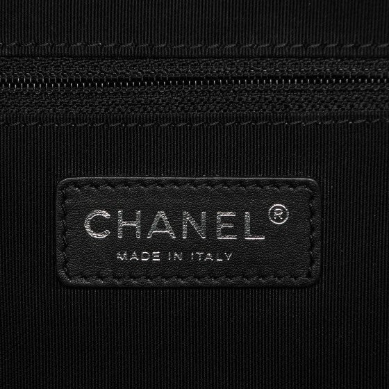 Chanel Calfskin Quilted Small Easy Shopping Tote Black 13 of 14