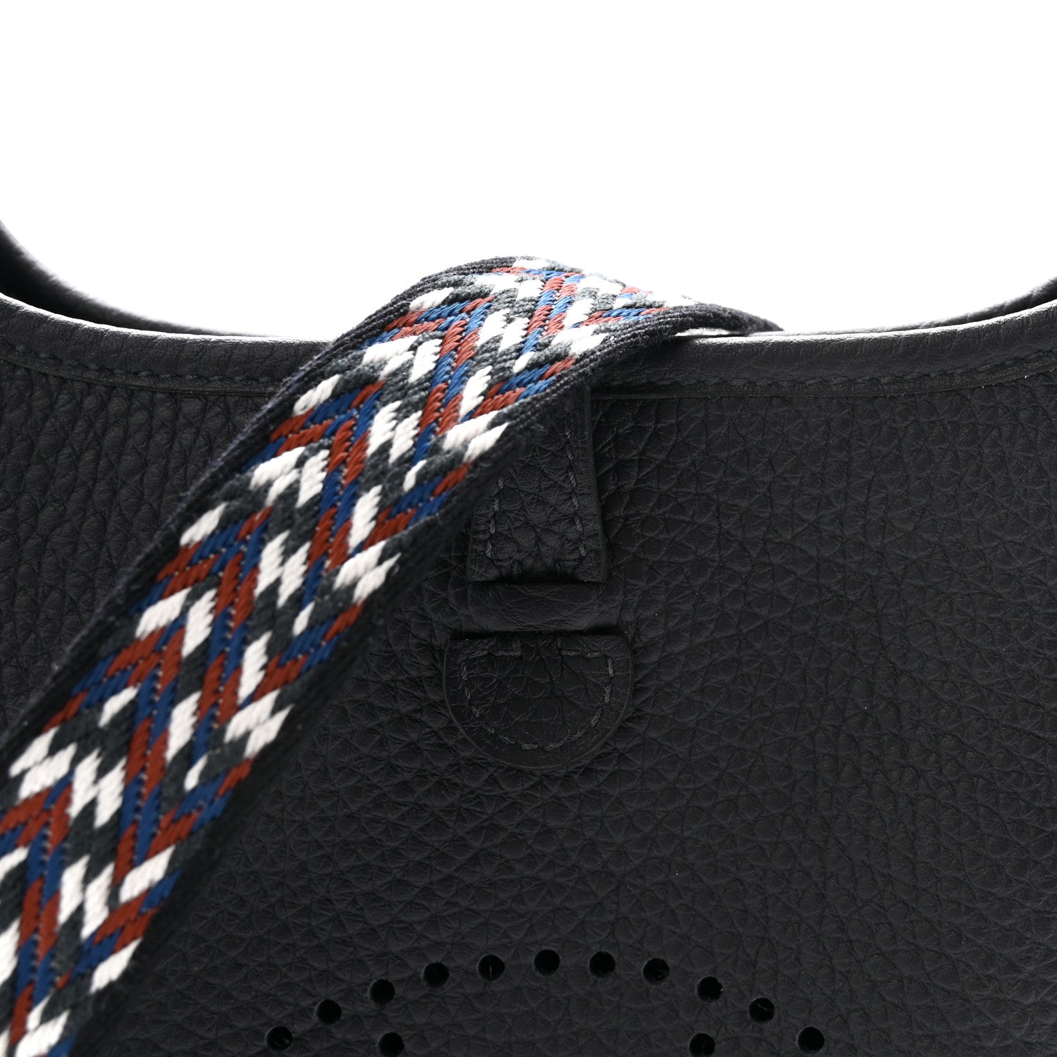 Hermes Taurillon Clemence Zigzag Evelyne TPM Caban Black Bleu
