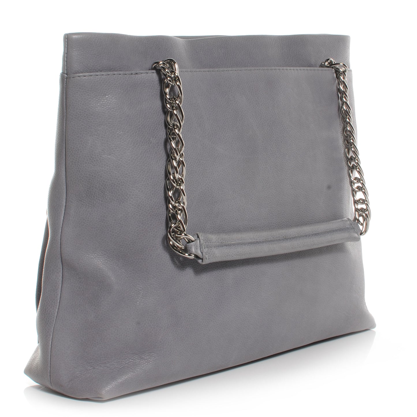 Caviar Large CC Tuck Tote Grey