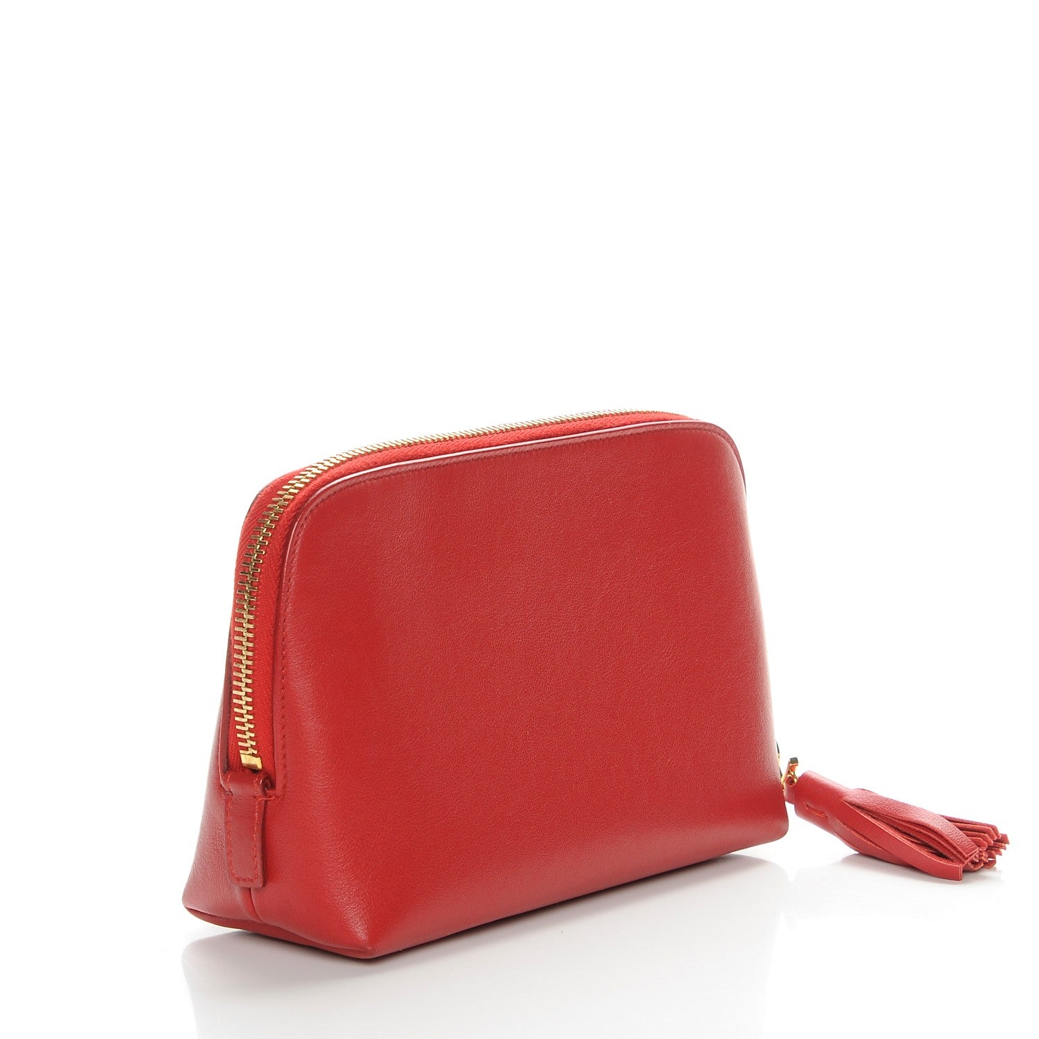 Saint Laurent Calfskin Cosmetic Case New Red 3 of 8