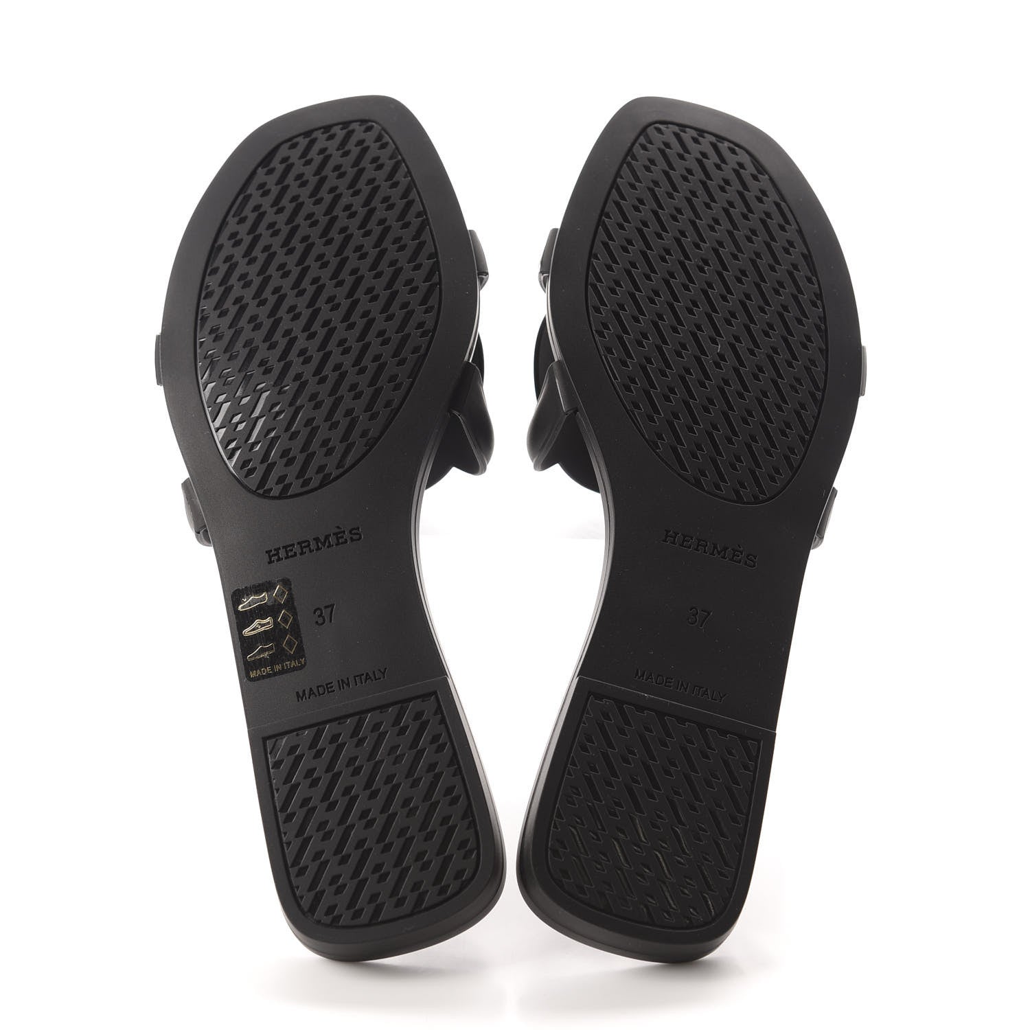 Hermes Rubber Aloha Sandals 37 Black 6 of 10