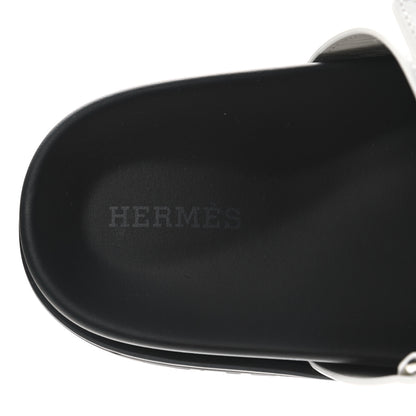 Hermes Calfskin Womens Chypre Sandals 37 White 7 of 8