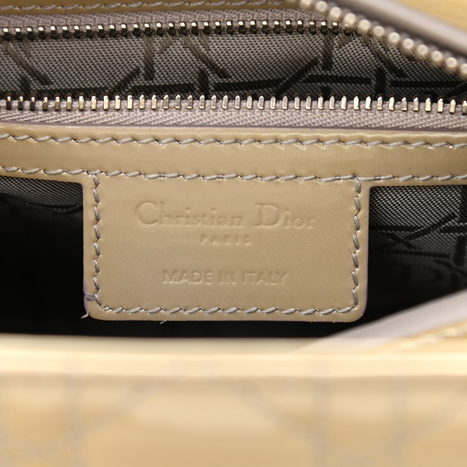 Christian Dior Patent Cannage Medium Lady Dior Beige 6 of 12