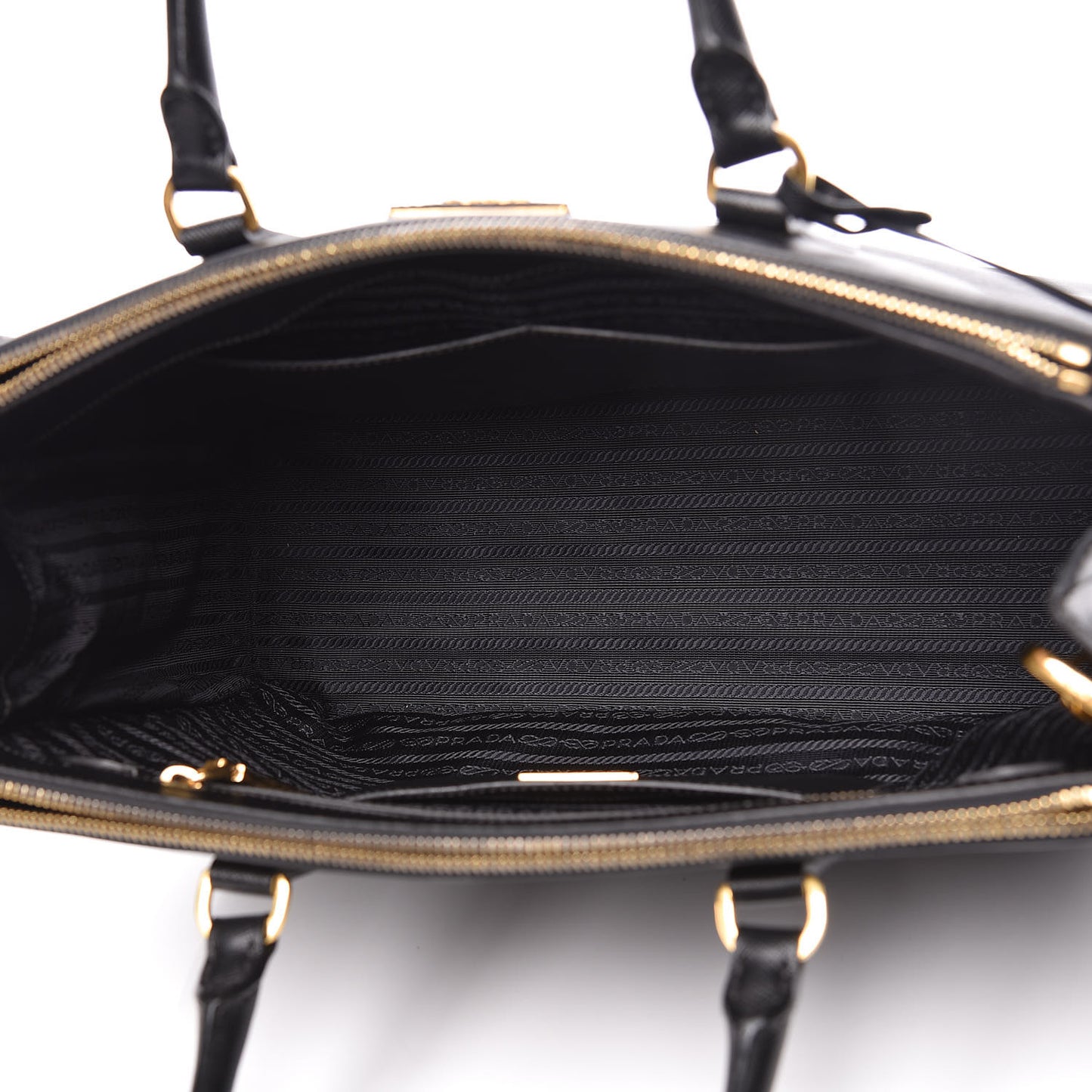 Saffiano Medium Galleria Double Zip Tote Black