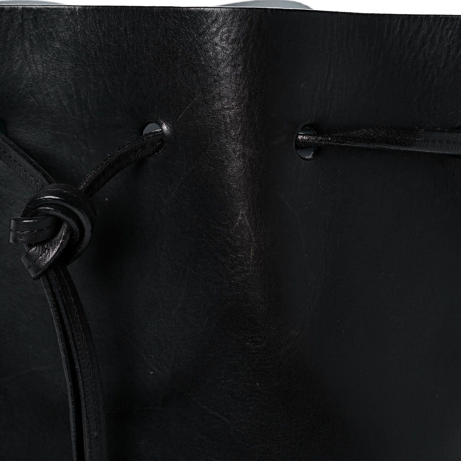 Mansur Gavriel Vegetable Tanned Calfskin Bucket Bag Black Marina 10 of 13