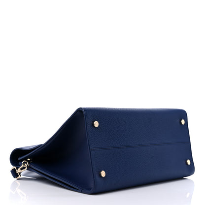 Christian Dior Bullcalf Large Diorever Flap Navy 4 of 9
