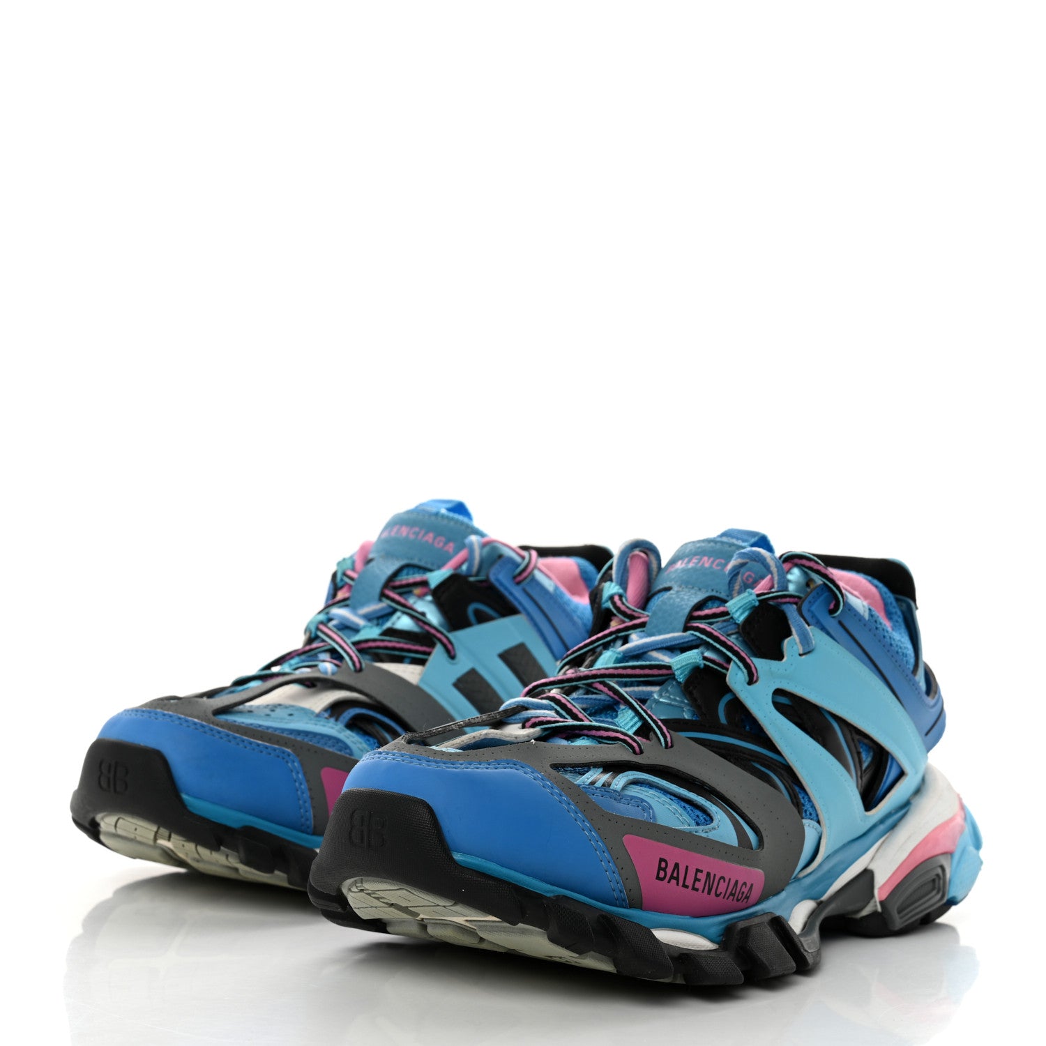 Balenciaga Mesh Nylon Womens Track Sneakers 40 Blue Black 3 of 8