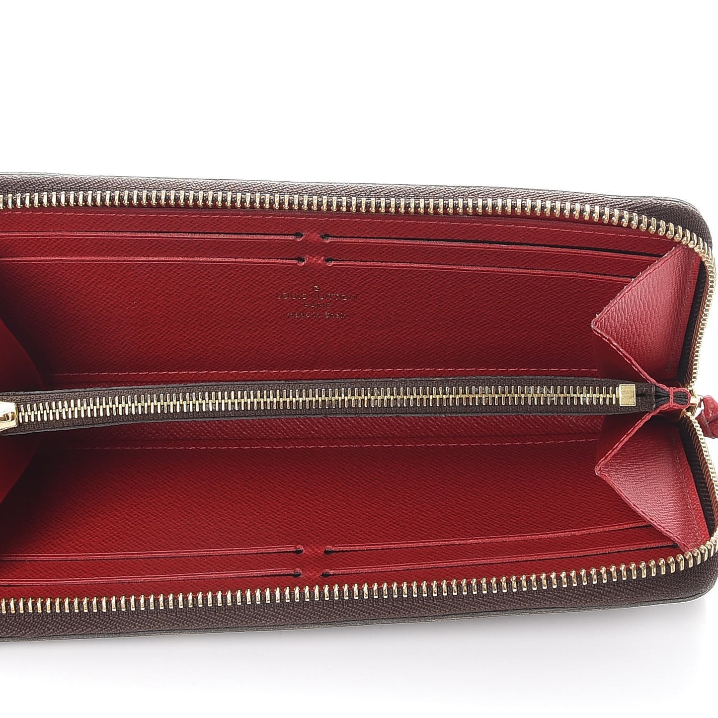 Damier Ebene Clemence Wallet Cherry