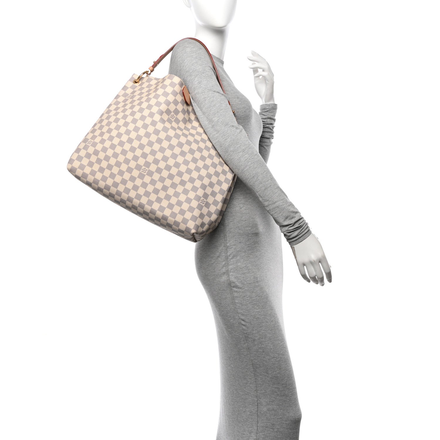 Louis Vuitton Damier Azur Graceful MM Rose Ballerine 2 of 11