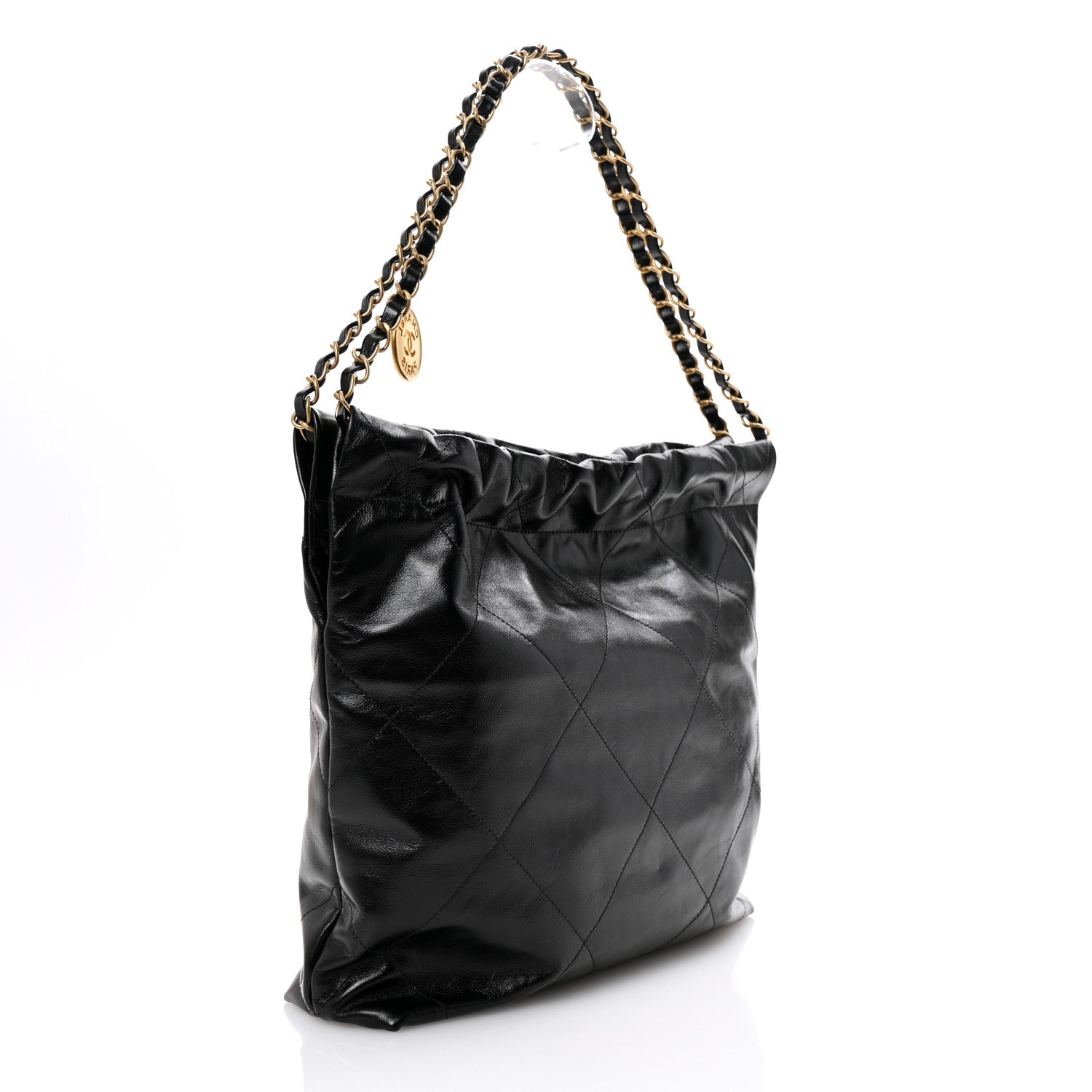 Chanel Shiny Calfskin Quilted Small Chanel 22 Black 4 of 11