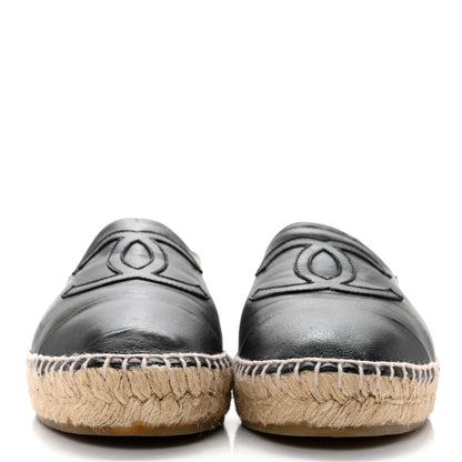 Chanel Lambskin CC Espadrilles 38 Black 2 of 14