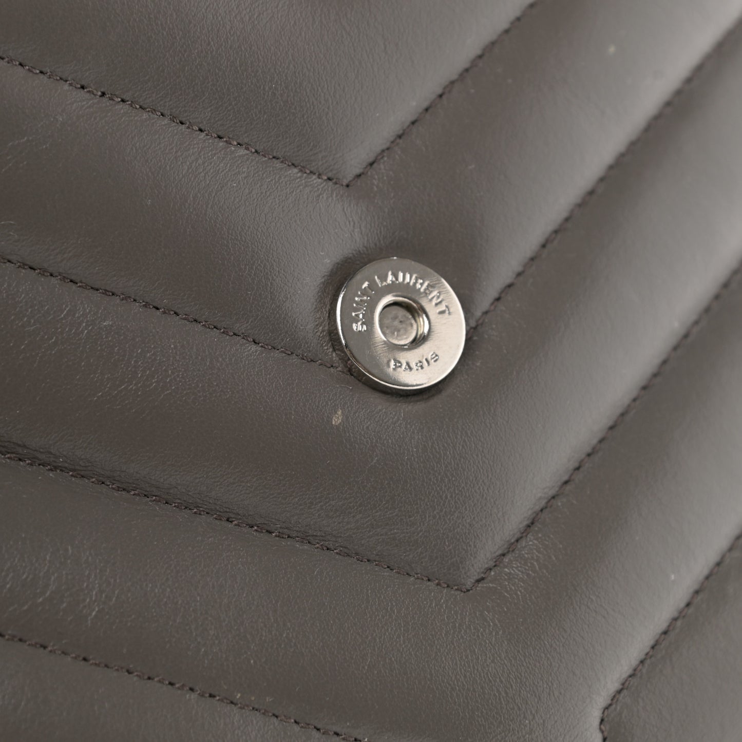 Calfskin Y Quilted Monogram Small Loulou Chain Satchel Pebble