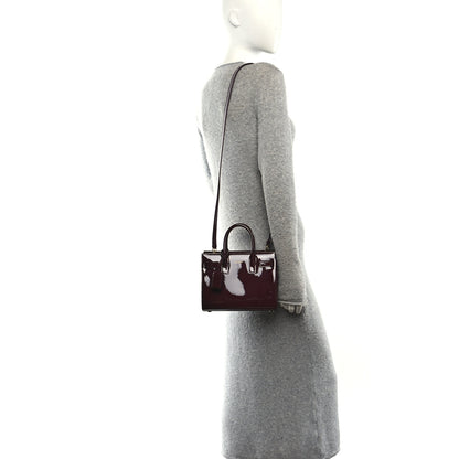 Saint Laurent Patent Nano Sac de Jour Dark Red Wine 2 of 9