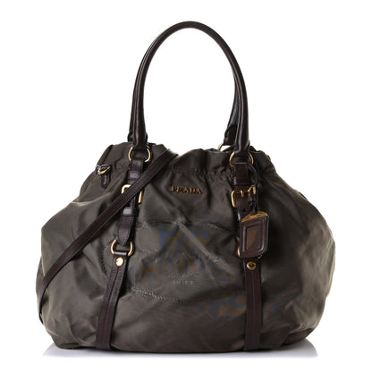 Prada Tessuto Nylon Jacquard Logo Tote Fumo 1 of 11