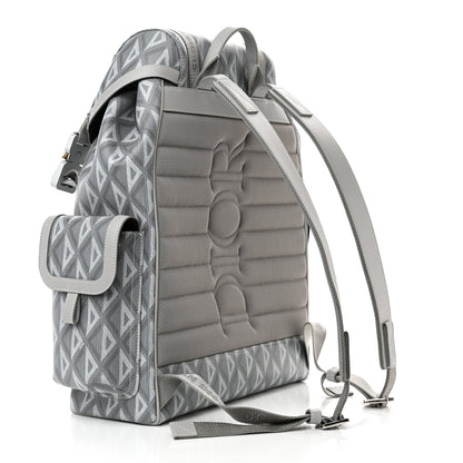 Christian Dior Coated Canvas CD Diamond Large Hit The Road Backpack Gray 3 of 9