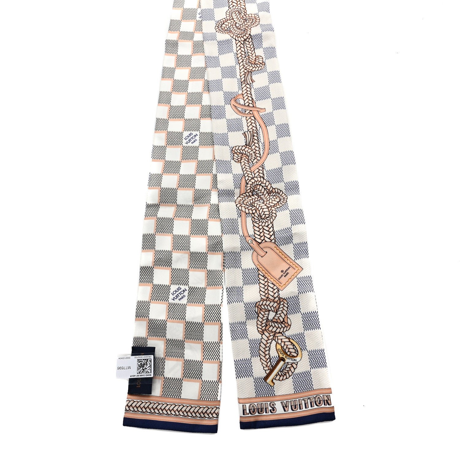 Louis Vuitton Silk Damier Azur Infinity Bandeau Azure Blue 2 of 4