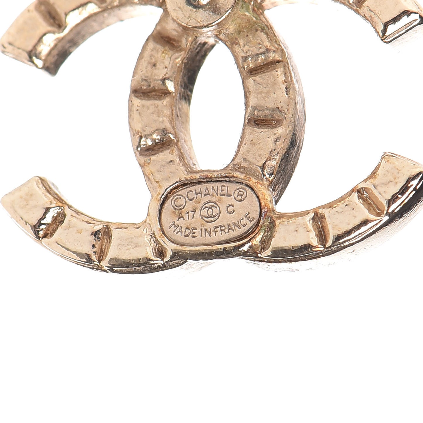 Studded CC Earrings Gold