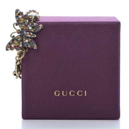 Gucci Crystal Butterfly Bracelet Aged Gold Multicolor 5 of 5