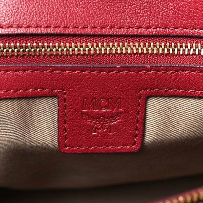MCM Calfskin Ottomar Monogram Large Essential Tote Red 6 of 10