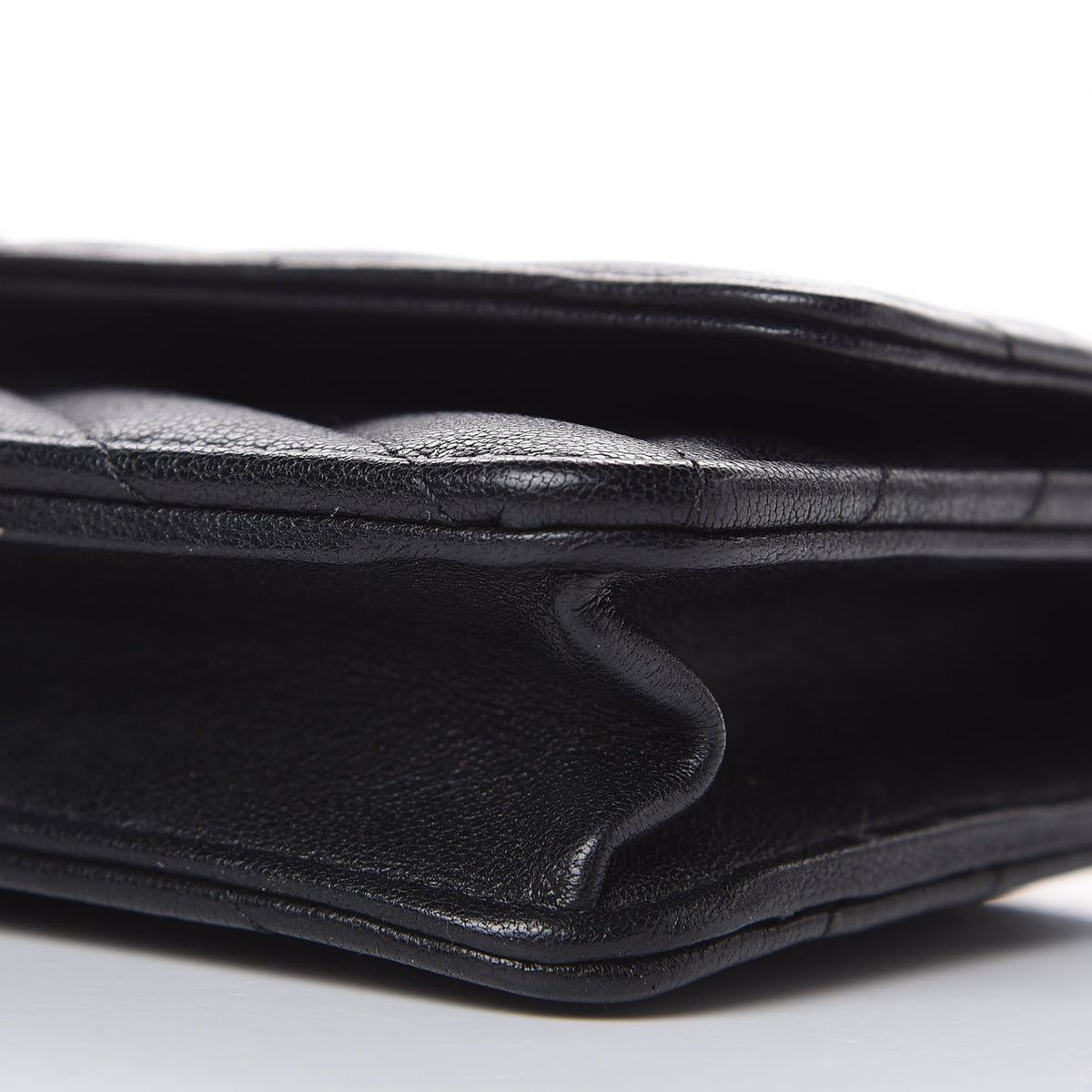 Chanel Sheepskin Chevron Reissue Wallet On Chain WOC So Black 10 of 11