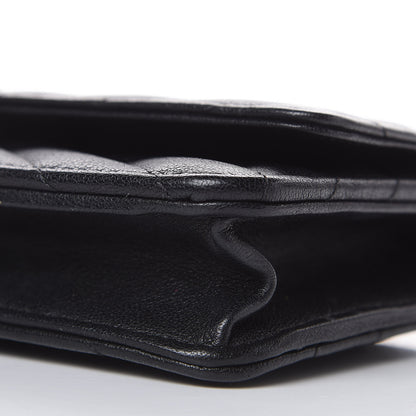 Chanel Sheepskin Chevron Reissue Wallet On Chain WOC So Black 10 of 11