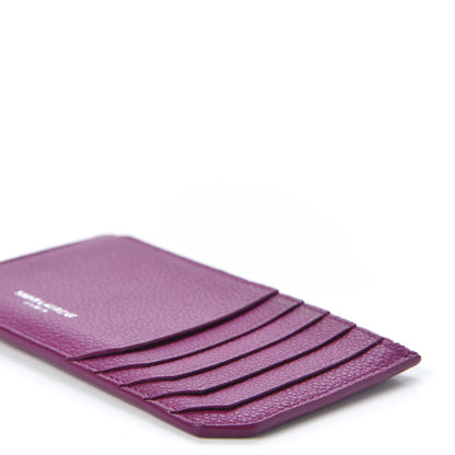 Saint Laurent Grained Calfskin 5 Fragments Zip Pouch Card Holder Pivoine 6 of 9