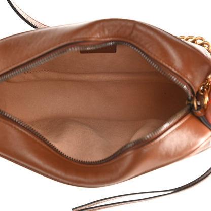 Gucci Glazed Calfskin Matelasse Diagonal Small GG Marmont Chain Shoulder Bag Cuir 5 of 11