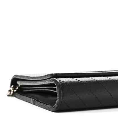 Gucci Sakai Be Green Calfskin Diagonal Stitched Blondie Wallet on Chain Black 8 of 9