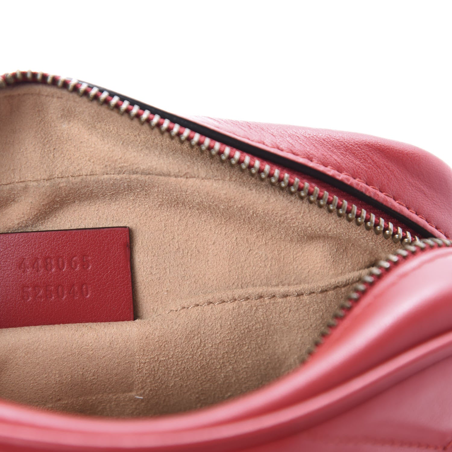 Gucci Calfskin Matelasse Mini GG Marmont Chain Shoulder Bag Hibiscus Red 9 of 11