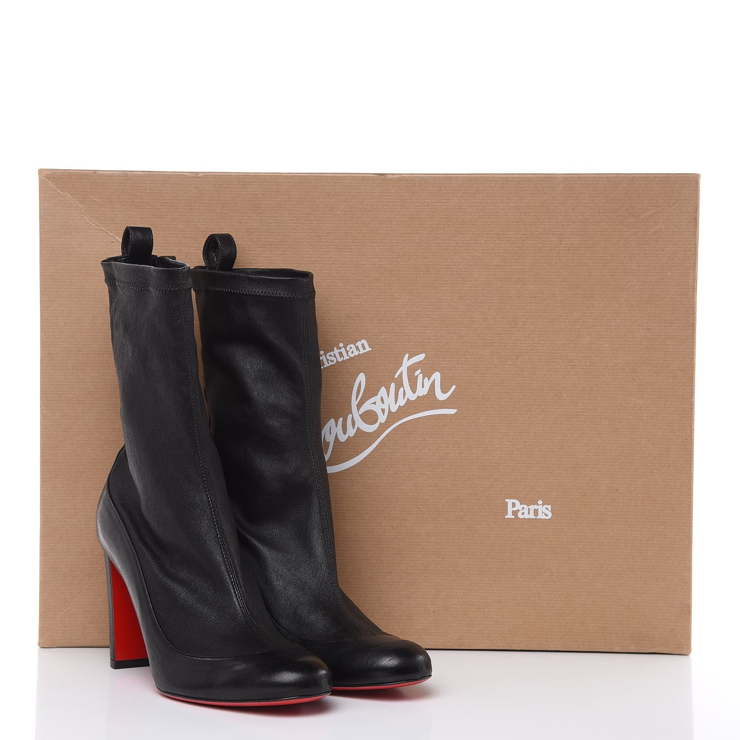 Christian Louboutin Nappa Stretch Gena 85 Bootie 37.5 Black 10 of 10