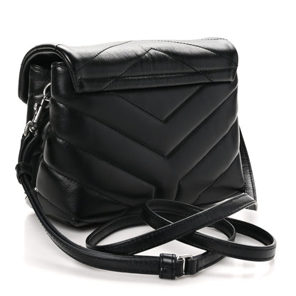 Saint Laurent Calfskin Y Quilted Monogram Toy Loulou Crossbody Bag Black 3 of 11
