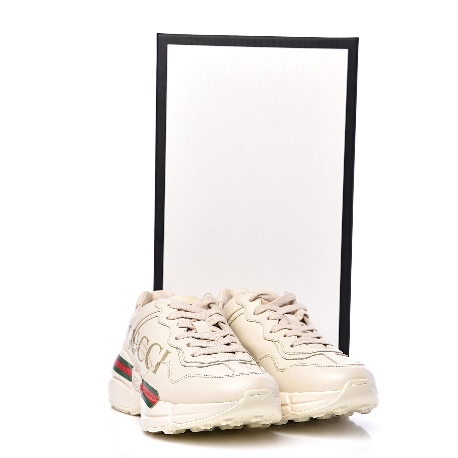 Gucci Calfskin Logo Womens Rhyton Sneakers 35 Ivory 8 of 8