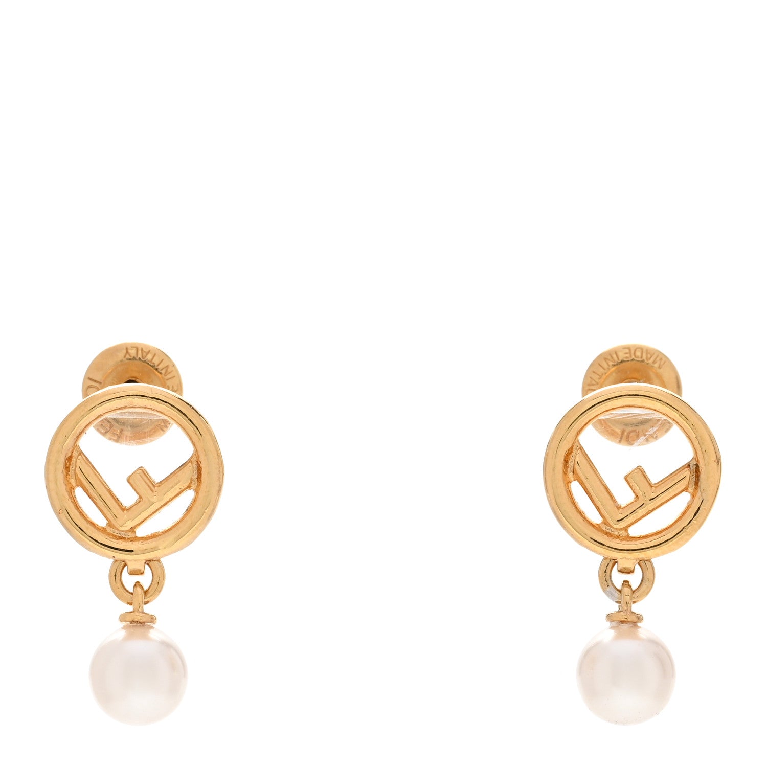 Fendi Metal Pearl F is Fendi Earrings Gold 1 of 5