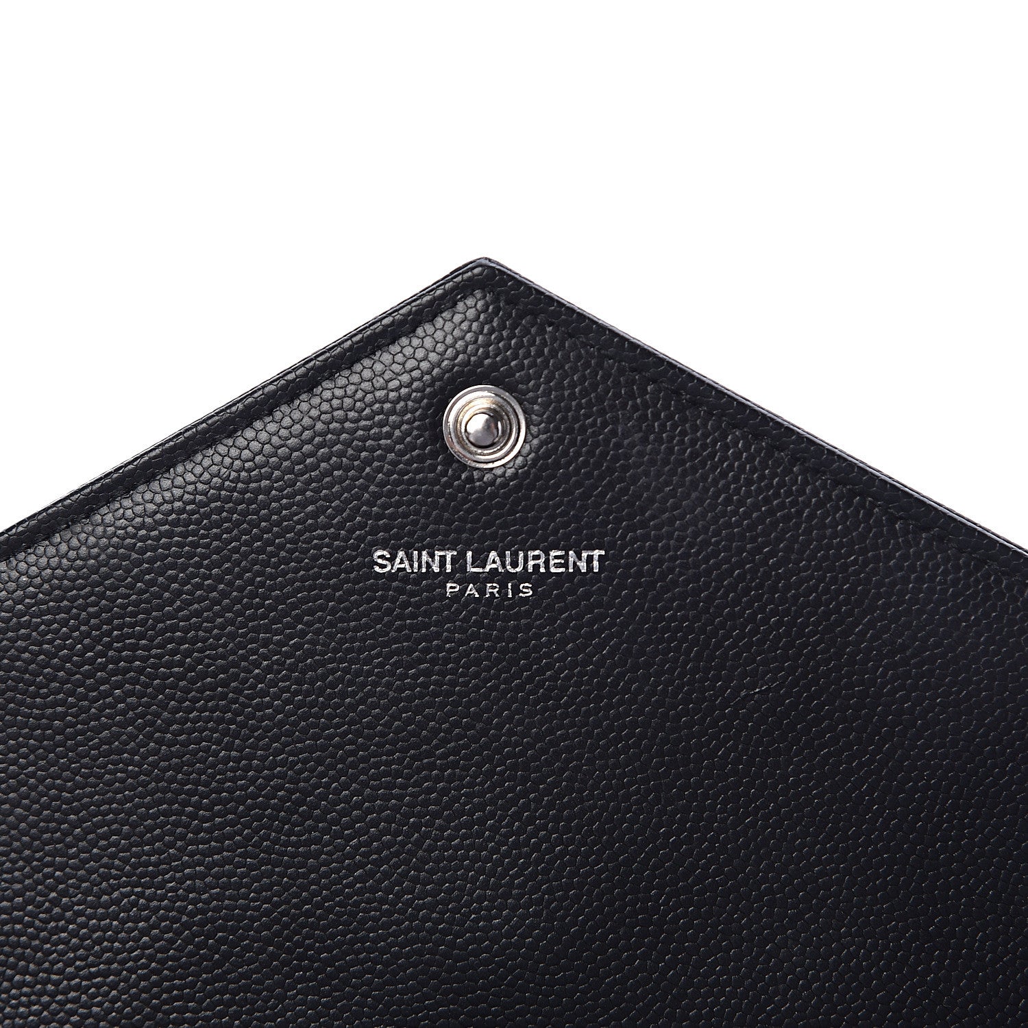 Saint Laurent Grain De Poudre Matelasse Chevron Medium Monogram Chain Wallet Black 6 of 10