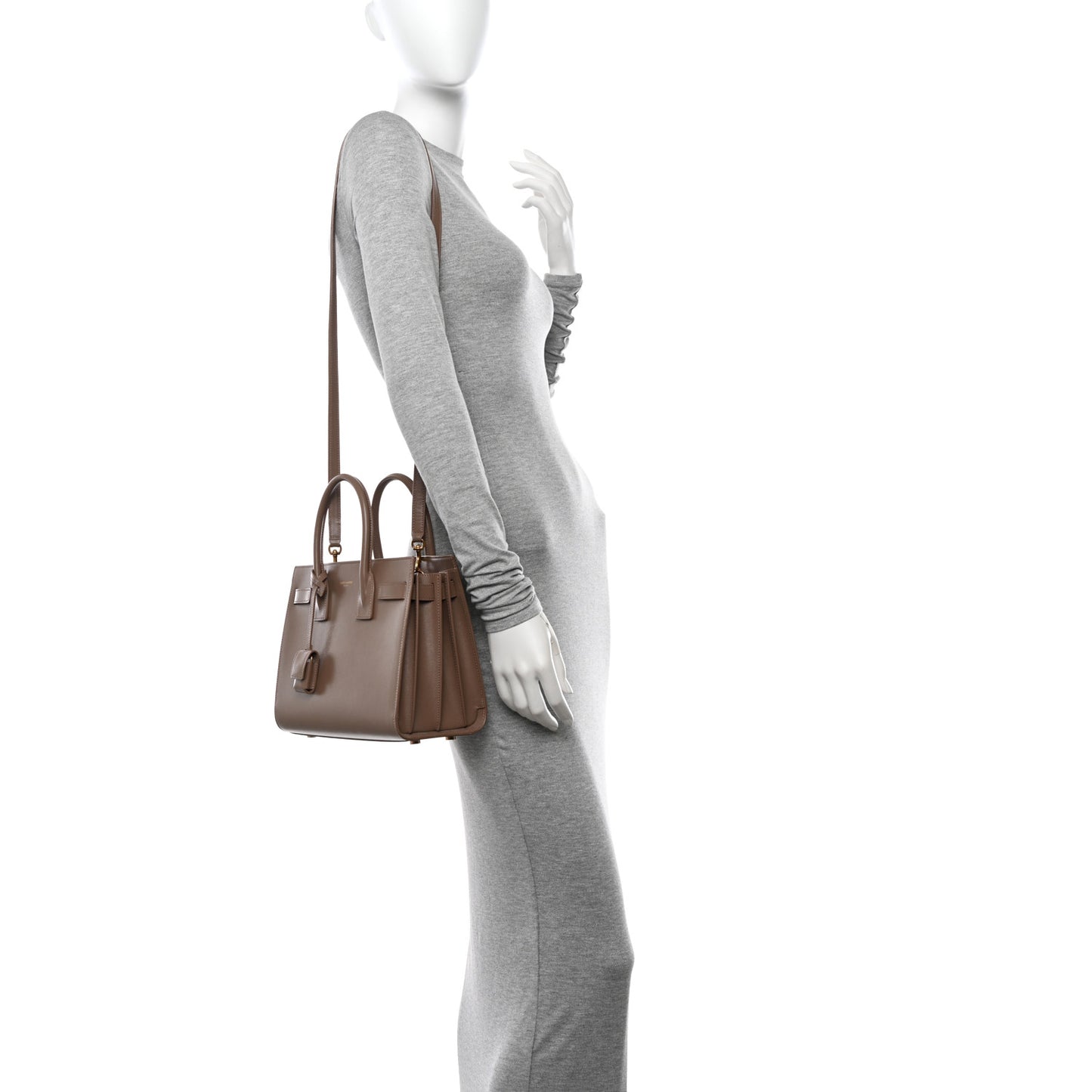 Grained Calfskin Baby Sac De Jour Taupe