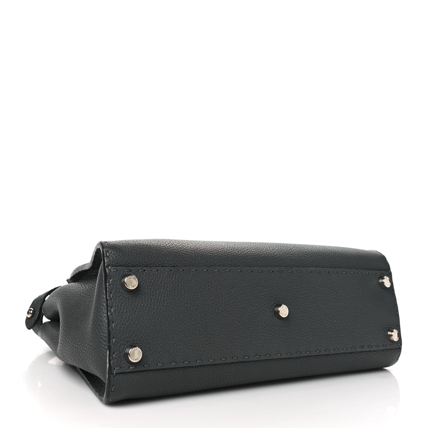 Fendi Cuoio Romano Selleria Bi-Color Medium Peekaboo Iconic Satchel Asfalto Latte 4 of 10