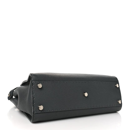 Fendi Cuoio Romano Selleria Bi-Color Medium Peekaboo Iconic Satchel Asfalto Latte 4 of 10