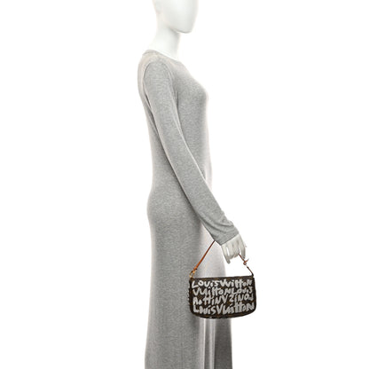 Louis Vuitton Monogram Graffiti Pochette Accessories Silver 2 of 10