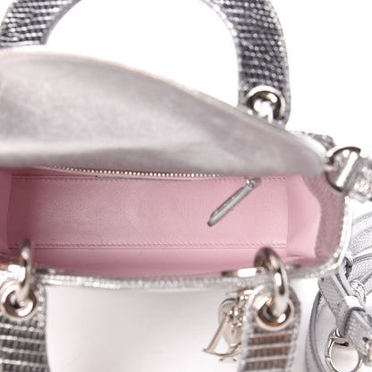 Christian Dior Metallic Lizard Mini Lady Dior Silver 5 of 13