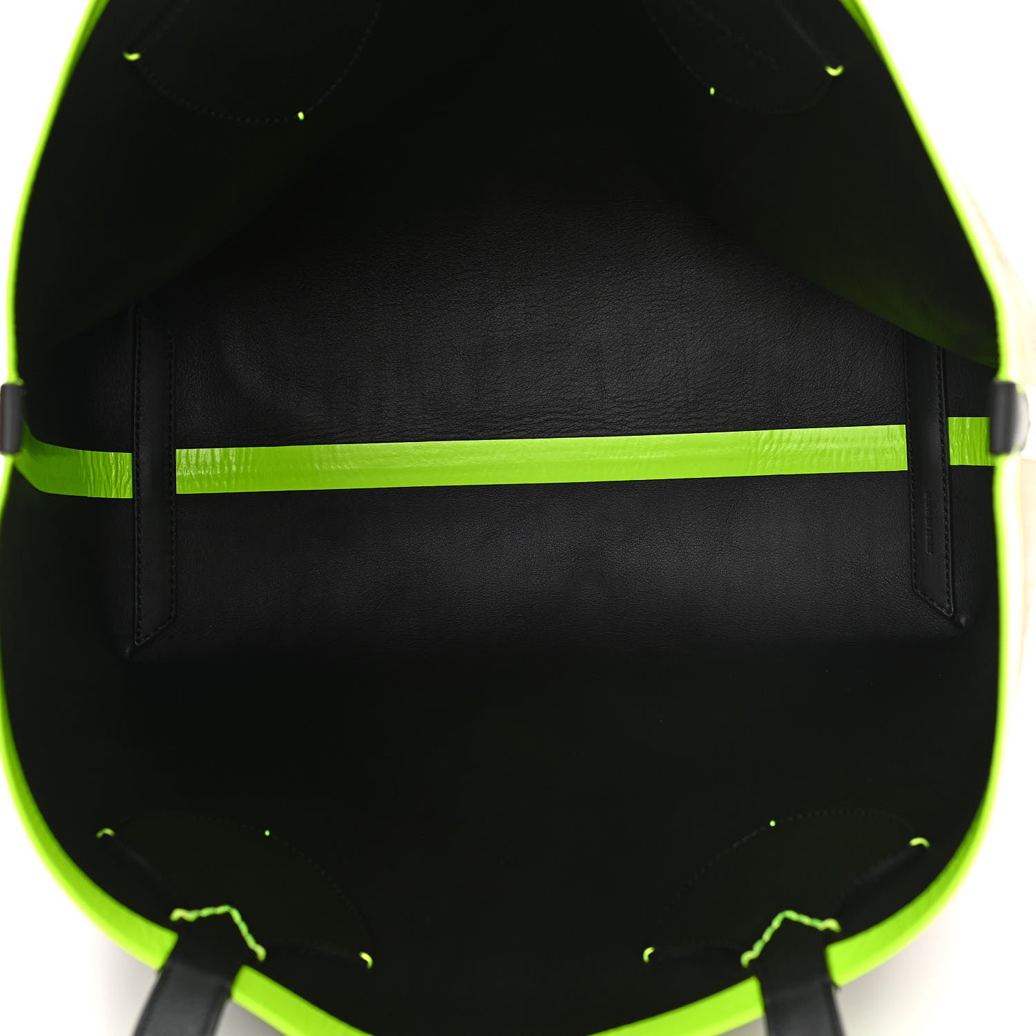 Burberry Canvas Mega Check The Giant Reversible Tote Black Neon Yellow 8 of 16