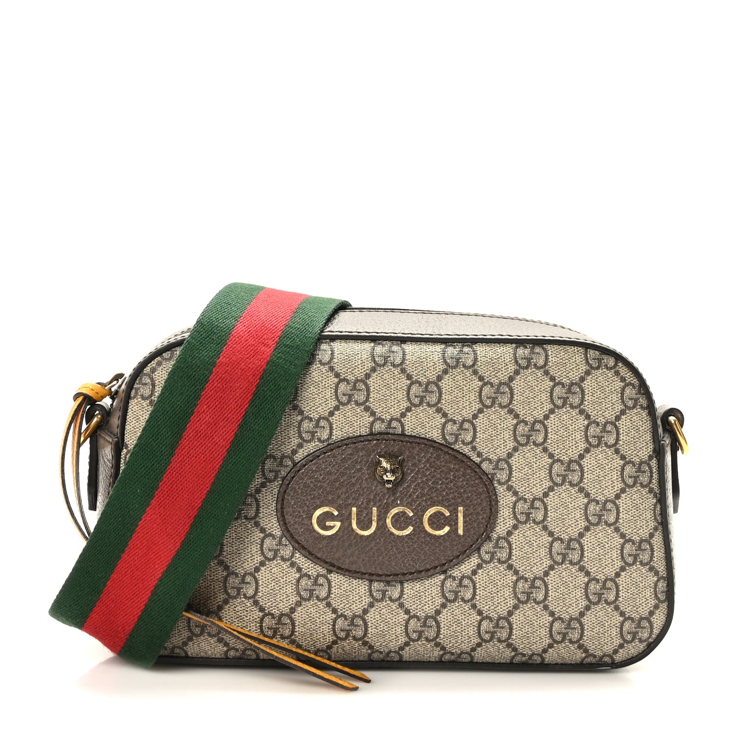 Gucci GG Supreme Monogram Web Neo Vintage Shoulder Bag Beige New Acero Crop 1 of 11