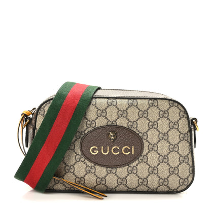 Gucci GG Supreme Monogram Web Neo Vintage Shoulder Bag Beige New Acero Crop 1 of 11