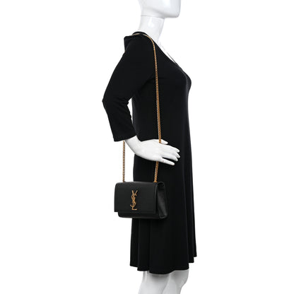 Saint Laurent Grain De Poudre Small Monogram Kate Satchel Black 2 of 9