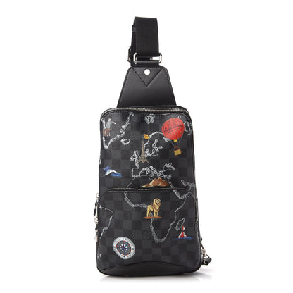 Louis Vuitton Damier Graphite World Map Avenue Sling Backpack 1 of 11