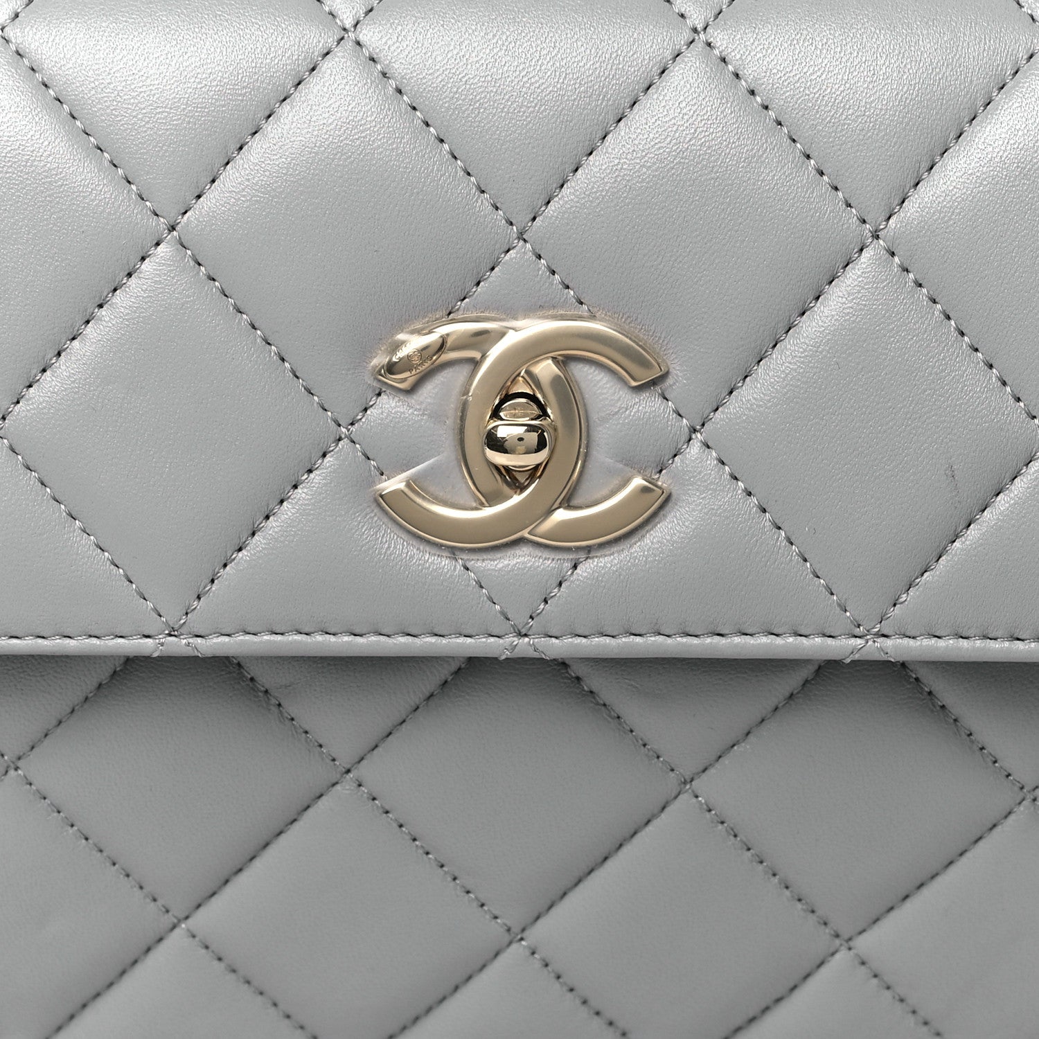Chanel Lambskin Quilted Mini Trendy CC Dual Handle Flap Bag Light Grey 8 of 10